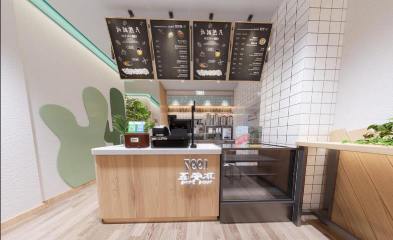 瓮安县现代风格奶茶店LSZ2014-绿松子装饰